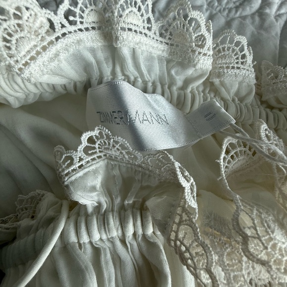 NWT Zimmermann Size 0 Ivory Cotton Lace Dress with Tie Waist - Picture 11 of 16
